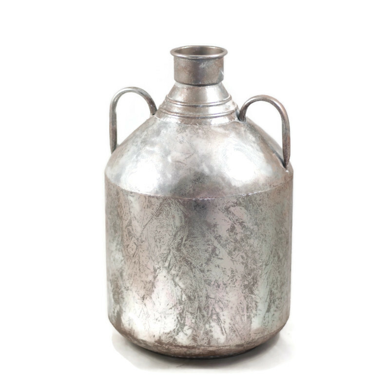 Donica metalowa w kolorze postarzanego srebra 39 cm