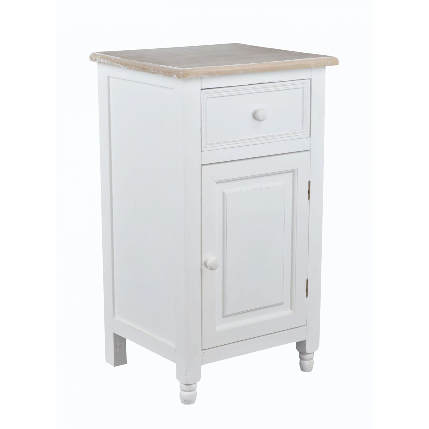 Szafka nocna jednodrzwiowa w kolorze białym w szufladą