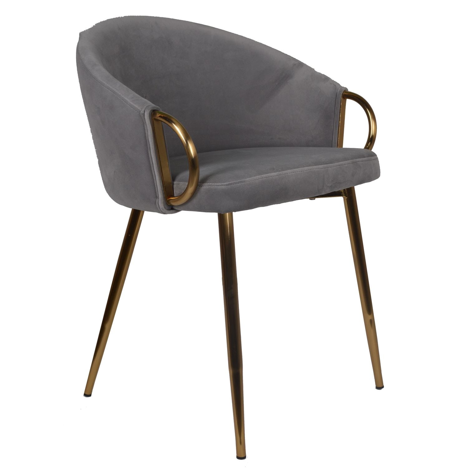 Krzesło welurowe w kolorze szarym na złotych nogach