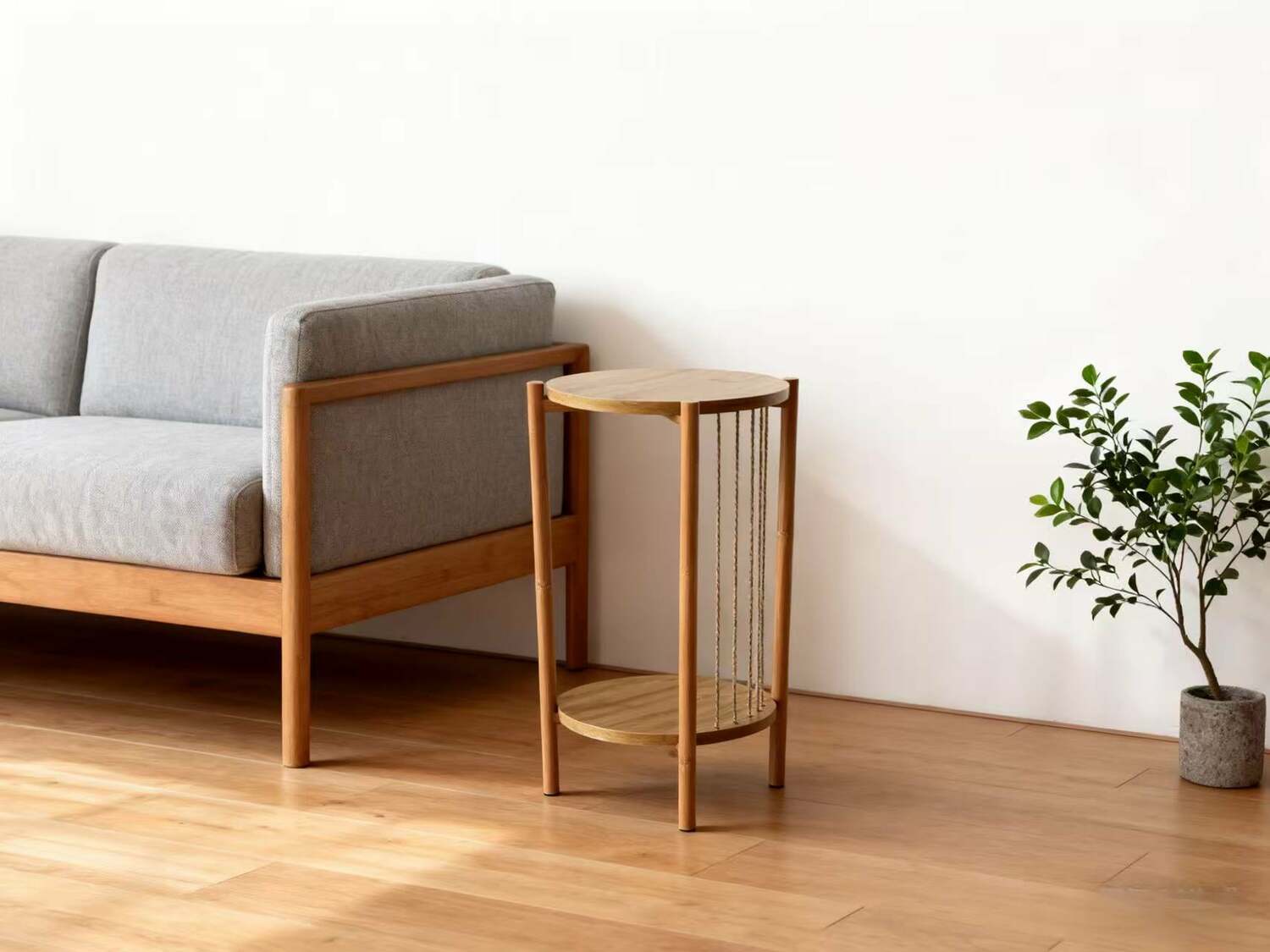 Okrągły stolik pomocniczy boho 30 cm