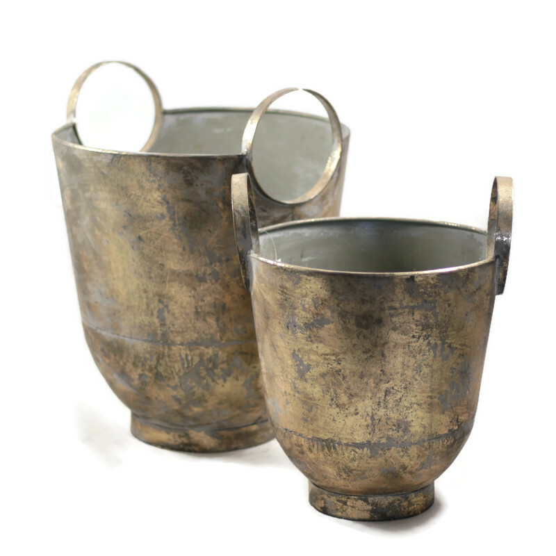 Zestaw donic metalowych w kolorze postarzanego złota 40cm