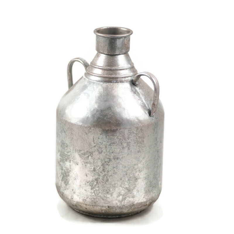 Donica metalowa w kolorze postarzanego srebra 34 cm