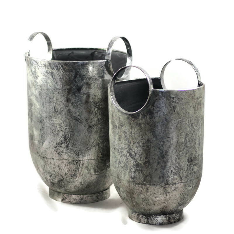Zestaw donic metalowych w kolorze postarzanego srebra 44 cm
