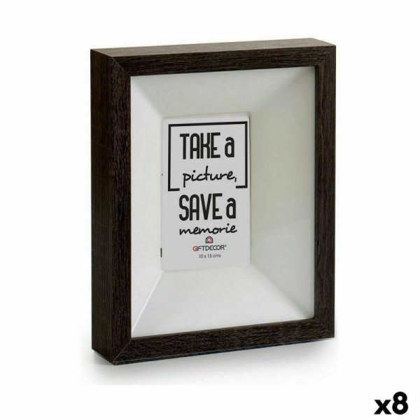 Ramka ścienna na zdjęcia Drewno Szkło Ceimnobrązowy 5 x 27,1 x 22,5 cm (8 Sztuk)