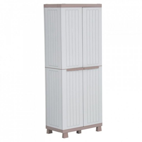 Szafka z 2 drzwiczek, 68x39x170 cm, jasny szary i beż