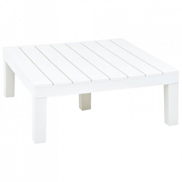 Stolik ogrodowy, biały, 78 x 78 x 31 cm, plastikowy