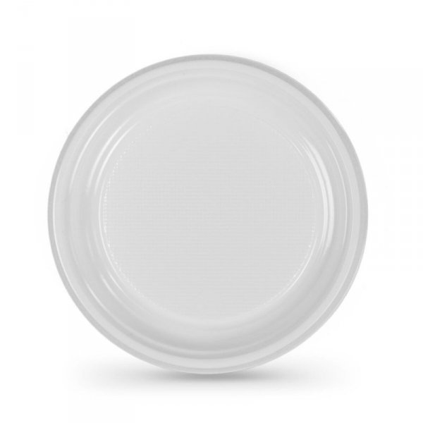 Zestaw talerzy wielokrotnego użytku Algon Okrągły Biały 20,5 x 2 cm Plastikowy 100 Sztuk