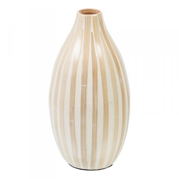 Wazon Beżowy Bambus 15 x 15 x 30 cm