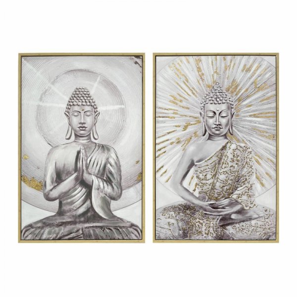 Obraz DKD Home Decor Budda 80 x 4 x 120 cm Orientalny (2 Sztuk)