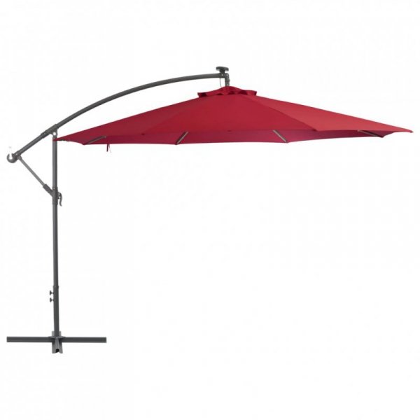 Wiszący parasol z aluminiowym słupkiem, 350 cm, bordowy