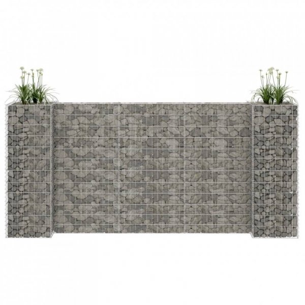 Donica gabionowa w kształcie H, drut stalowy, 260x40x120 cm