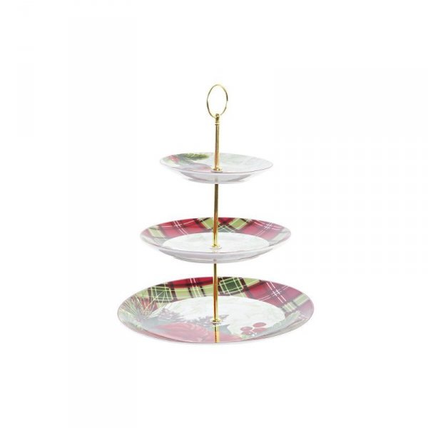 Miska na Owoce DKD Home Decor Wspornik 3-pokładowy (27 x 27 x 35 cm)