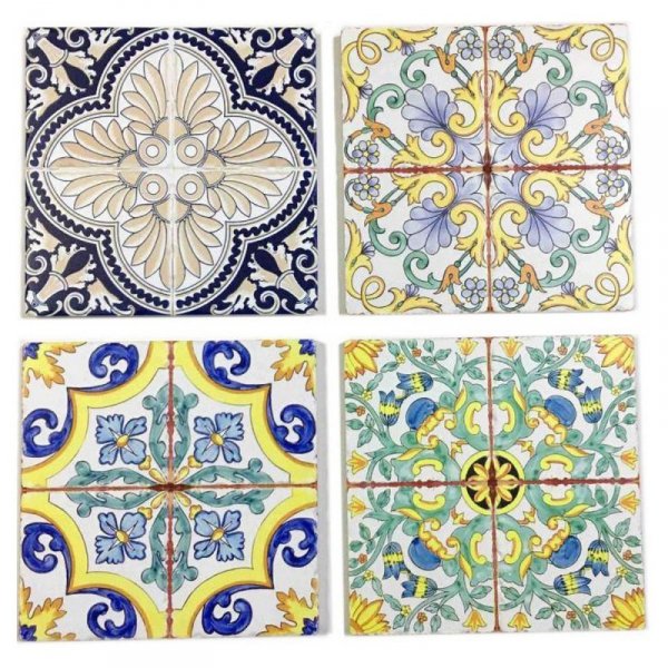 Podkładki na stół DKD Home Decor Niebieski Korek (4 pcs) (20 x 20 x 1 cm)