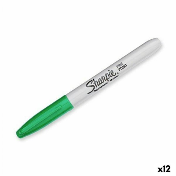 Marker permanentny Sharpie Fine Point Kolor Zielony 0,9 mm (12 Sztuk)