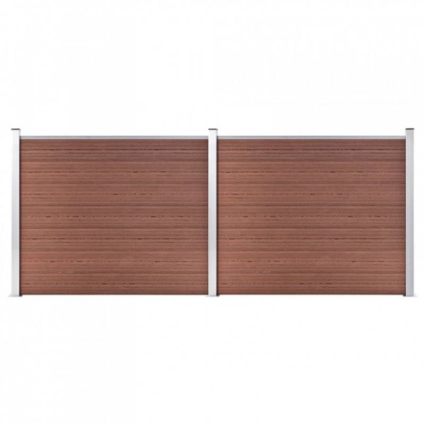 Zestaw ogrodzeniowy z WPC, 353x146 cm, brązowy