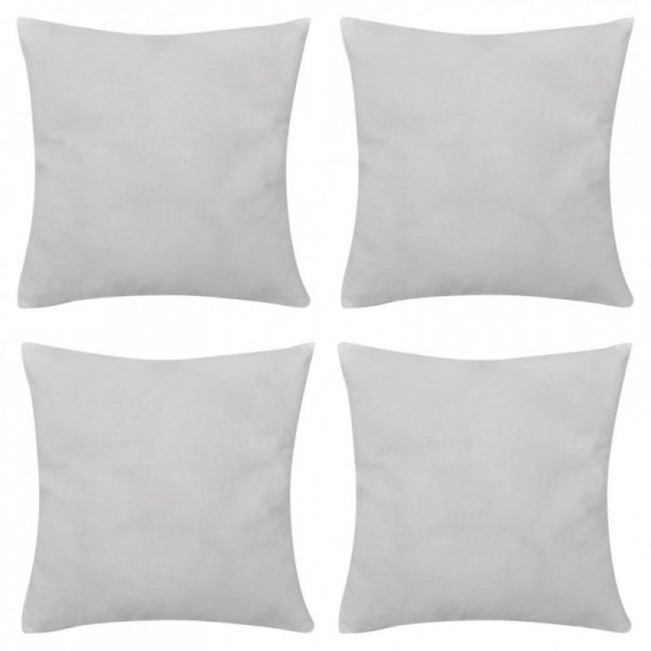 4 Białe bawełniane poszewki na poduszki 50 x 50 cm