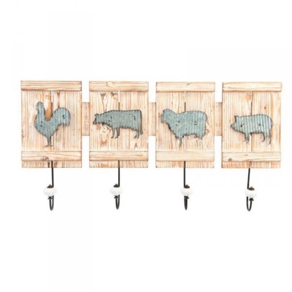 Wieszak ścienny DKD Home Decor zwierzęta Drewno Metal (68 x 33 x 8 cm)