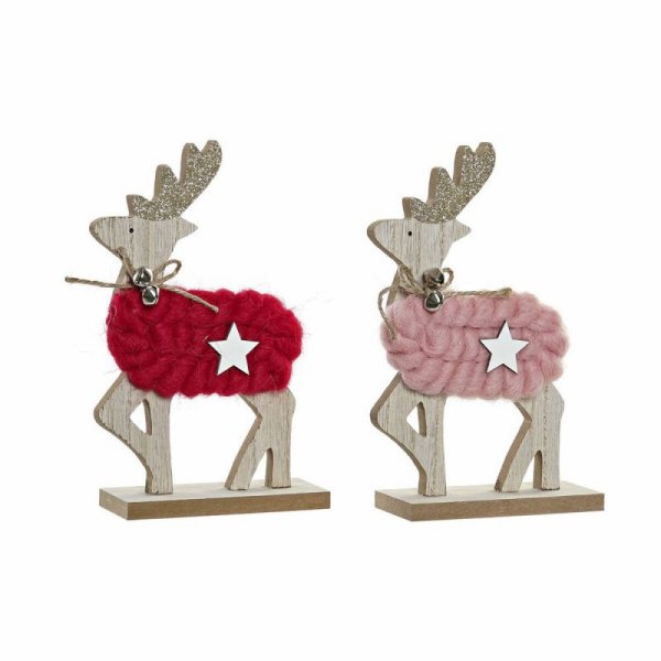 ozdoby świąteczne DKD Home Decor Poliester Drewno (2 pcs) (10.5 x 4.5 x 19 cm)