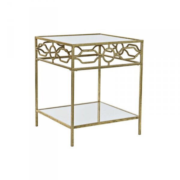 Stolik DKD Home Decor Lustro Złoty Metal (50 x 50 x 60 cm)