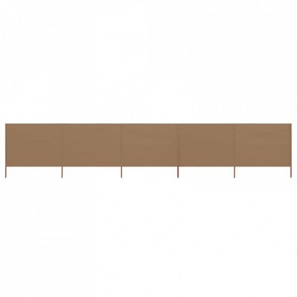 Parawan 5-skrzydłowy z tkaniny, 600x120 cm, kolor taupe