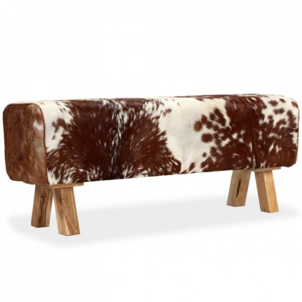 Ławka z prawdziwej koziej skóry, 120 x 30 x 45 cm