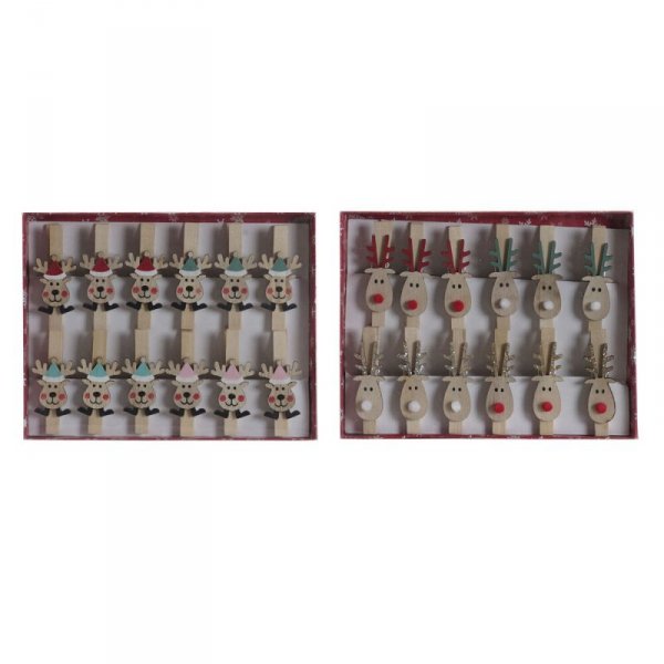 Klamerki DKD Home Decor Drewno Renifer (20 x 15 x 2 cm) (2 pcs)