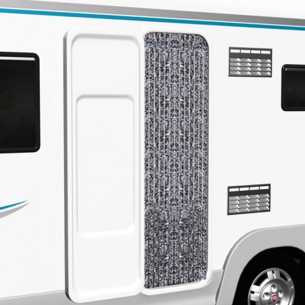 Zasłona przeciwko owadom, brązowo-beżowa, 90x200 cm, szenil