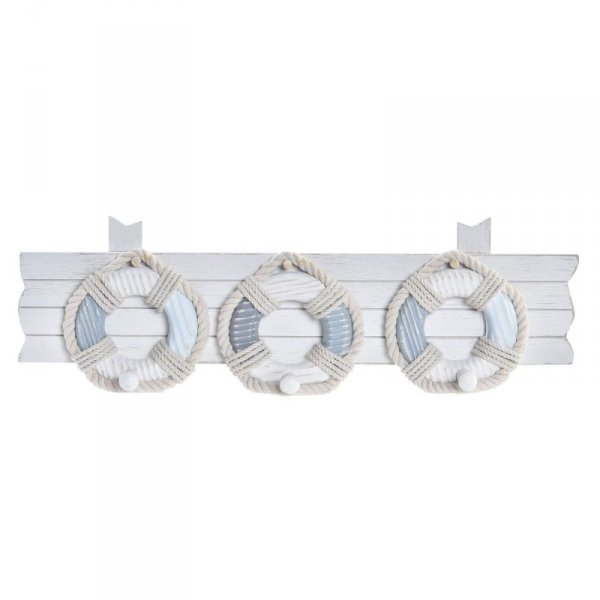 Wieszak ścienny DKD Home Decor Drewno Sznurek Śródziemnomorski (50 x 7 x 16 cm)