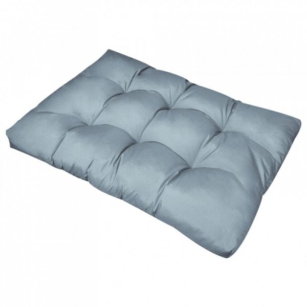 Poduszka na paletę, 120x80x12 cm, szara, tkanina