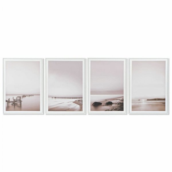 Obraz DKD Home Decor Plaża Śródziemnomorski (50 x 3 x 70 cm) (4 Sztuk)