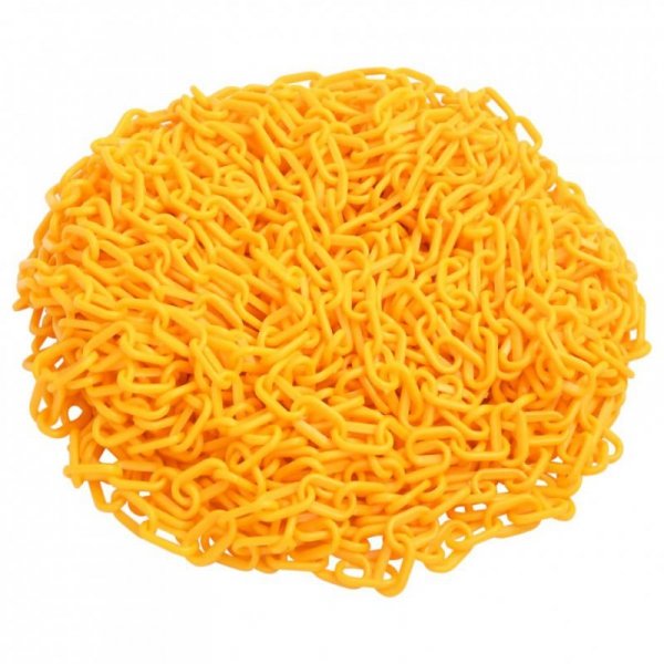 Łańcuch ostrzegawczy, żółty, 30 m, Ø8 mm, plastikowy