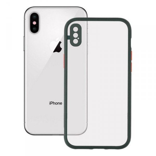 Pokrowiec na Komórkę iPhone X/XS KSIX Duo Soft Kolor Zielony