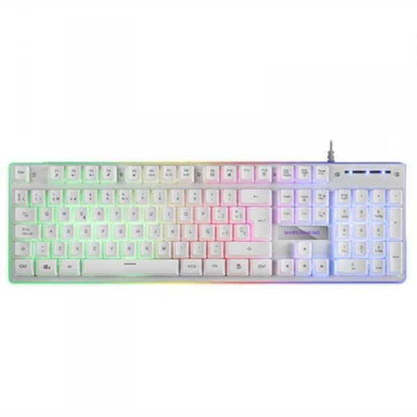 Klawiatura Mars Gaming MK220 Qwerty Hiszpańska Biały RGB