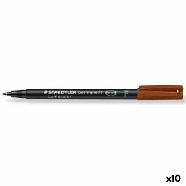 Marker permanentny Staedtler Lumocolor Brązowy (10 Sztuk)