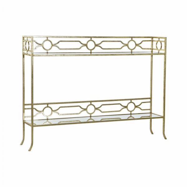 Konsola DKD Home Decor Lustro Złoty Metal (127 x 23 x 90 cm)