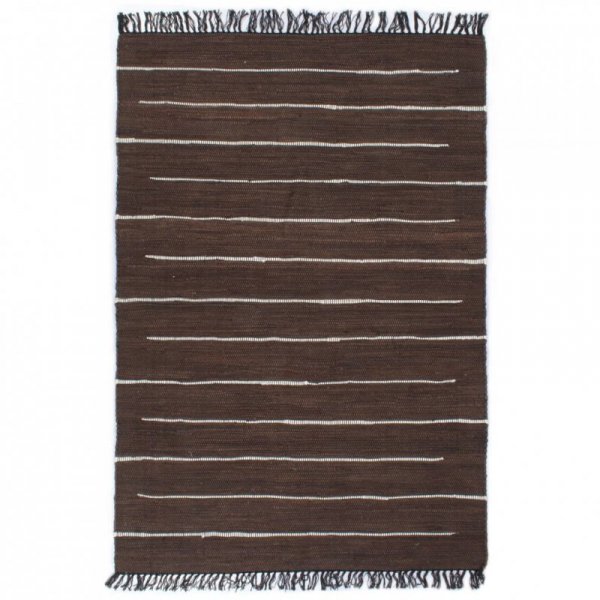 Ręcznie tkany dywanik Chindi, bawełna, 200x290 cm, brązowy