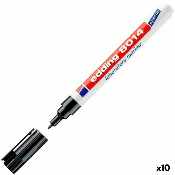 Marker permanentny Edding 8014 Czarny 10 Sztuk