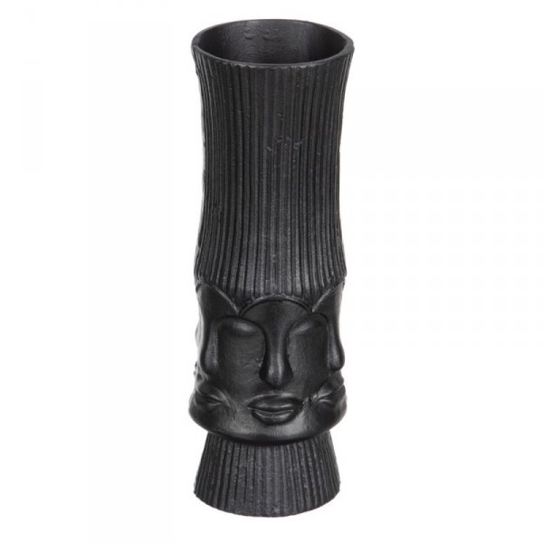 Wazon 12 x 12 x 34 cm Czarny Metal