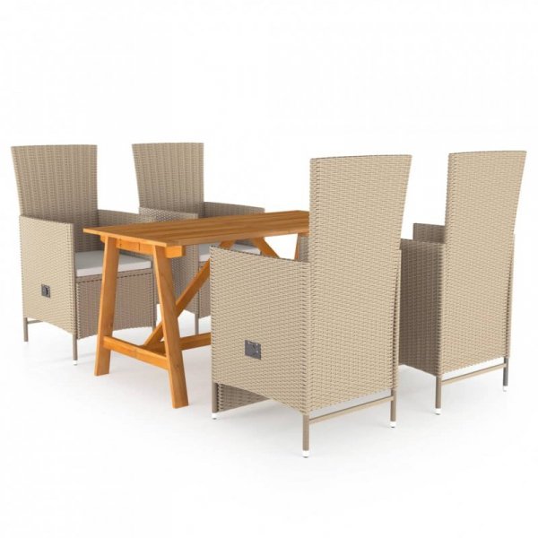 5-częściowy zestaw mebli ogrodowych, beżowy