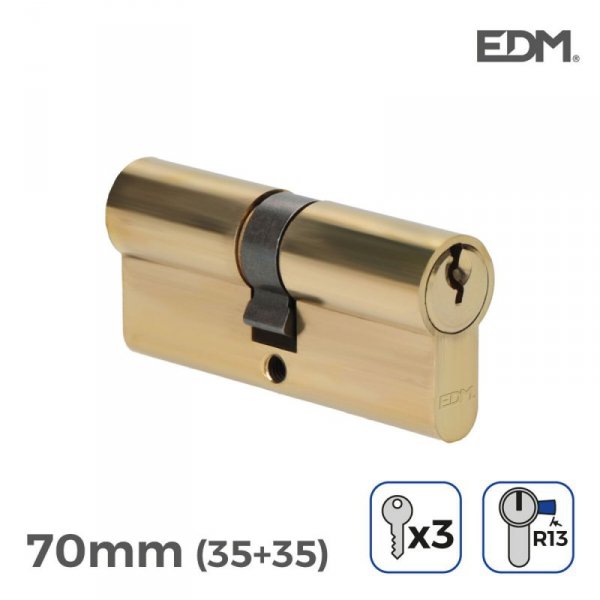 Cylinder EDM r13 Europejski Krótka krzywka Złoty Mosiądz (70 mm)