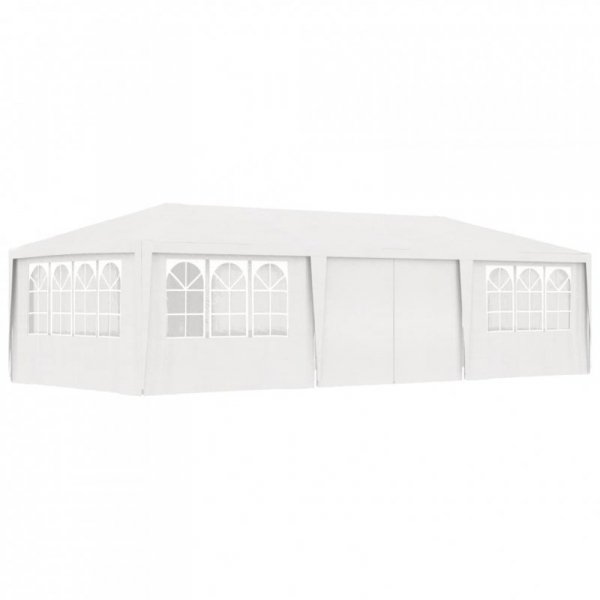 Namiot imprezowy ze ściankami, 4x9 m, biały, 90 g/m²