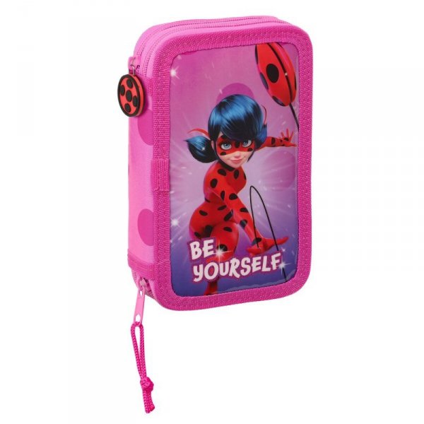 Piórnik Podwójny Lady Bug Fuksja (28 Części)