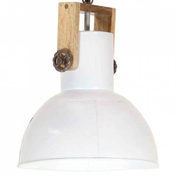 Industrialna lampa wisząca, 25 W, biała, okrągła, 32 cm, E27