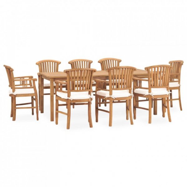 9-cz. zestaw mebli ogrodowych z poduszkami, lite drewno tekowe