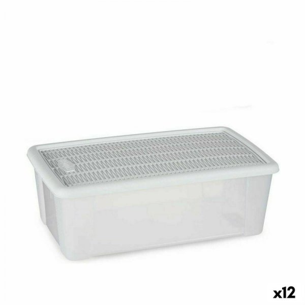 Schowek z pokrywką Stefanplast Elegance Biały Plastikowy 5 L 19,5 x 11,5 x 33 cm (12 Sztuk)