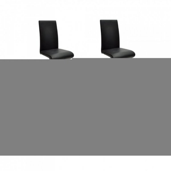 Krzesła stołowe, 4 szt., czarne, sztuczna skóra