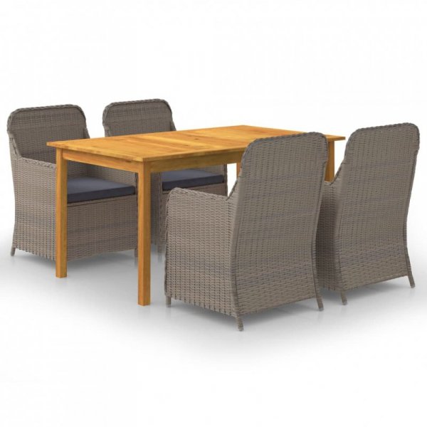 5-częściowy zestaw mebli ogrodowych, brązowy