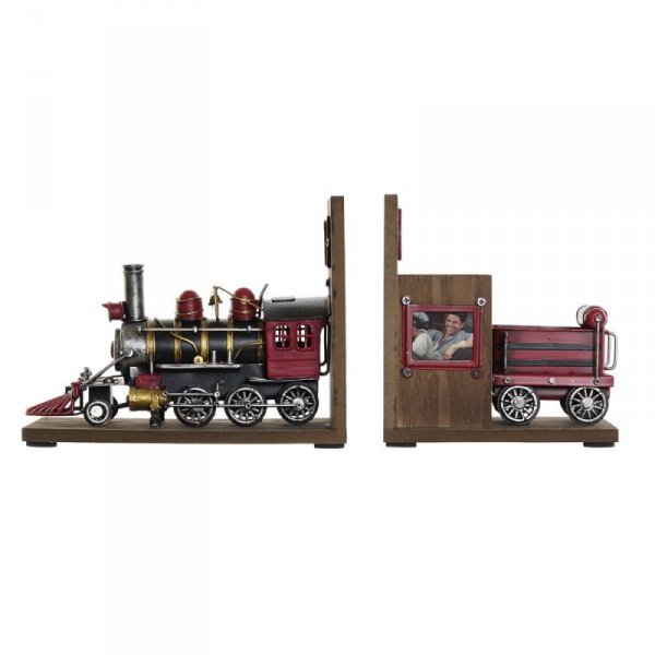Zarážka na knihy DKD Home Decor Drewno Metal (2 pcs) (22 x 13 x 17 cm)