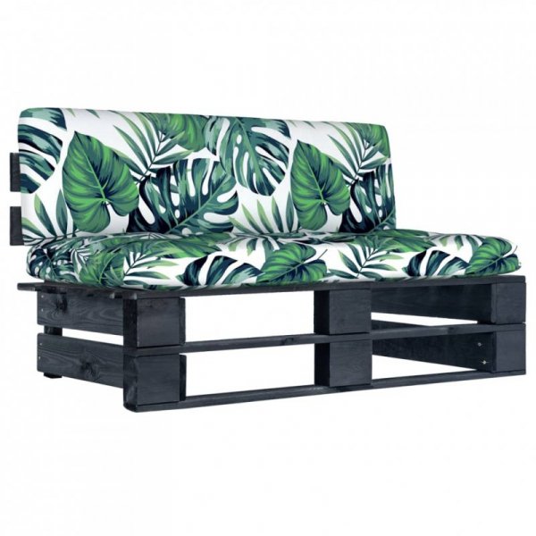 Ogrodowa sofa środkowa z palet, czarna, drewno sosnowe