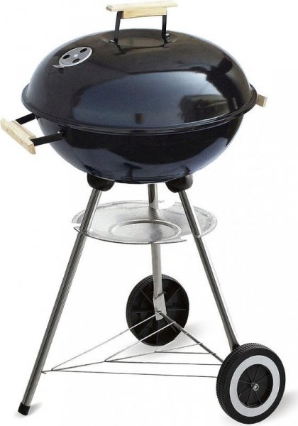 Grill Węglowy z Pokrywką i Kółkami Algon Czarny (Ø 45 cm) Stal emaliowana